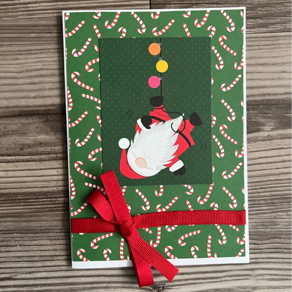 Handmade Christmas Holiday Gnome Greeting Cards Set of 12 5”x7” With Envelopes